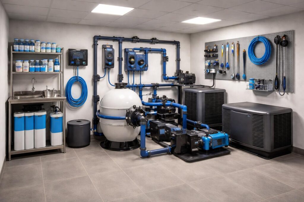 Installer un système de filtration piscine intérieure avec local — free download