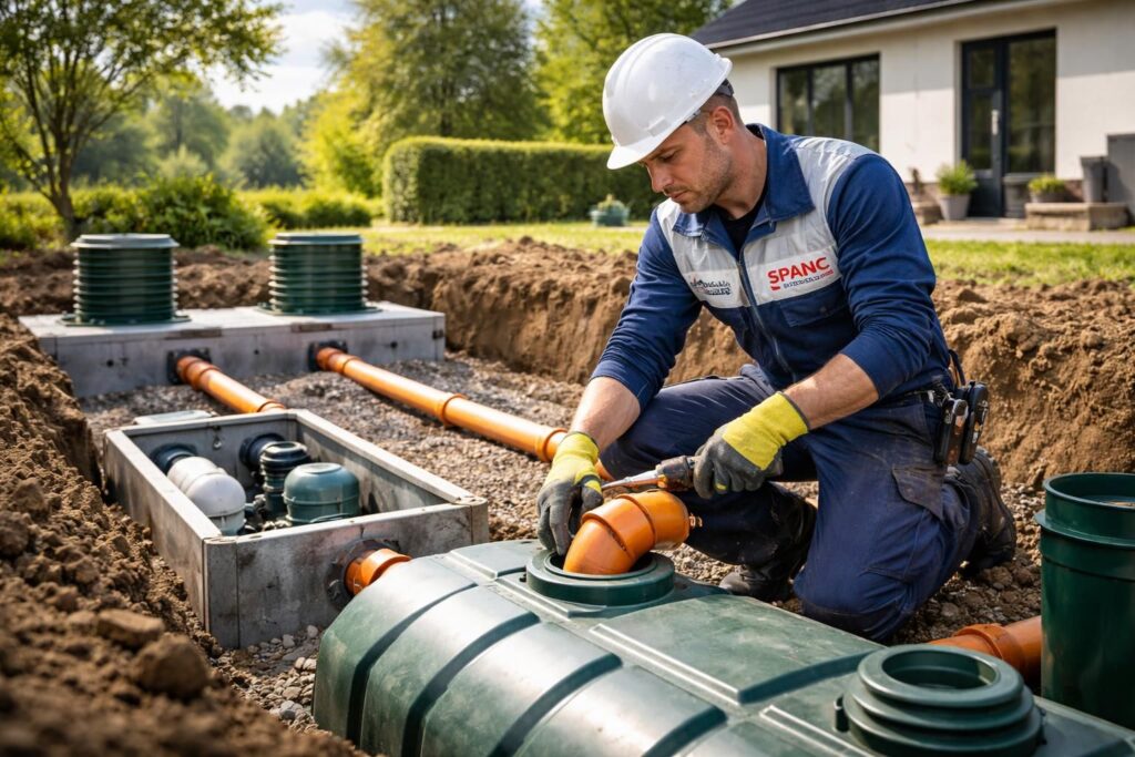 confiez l'installation de votre système d'assainissement à un artisan plombier certifié spanc et veolia pour une qualité garantie et une conformité aux normes en vigueur.